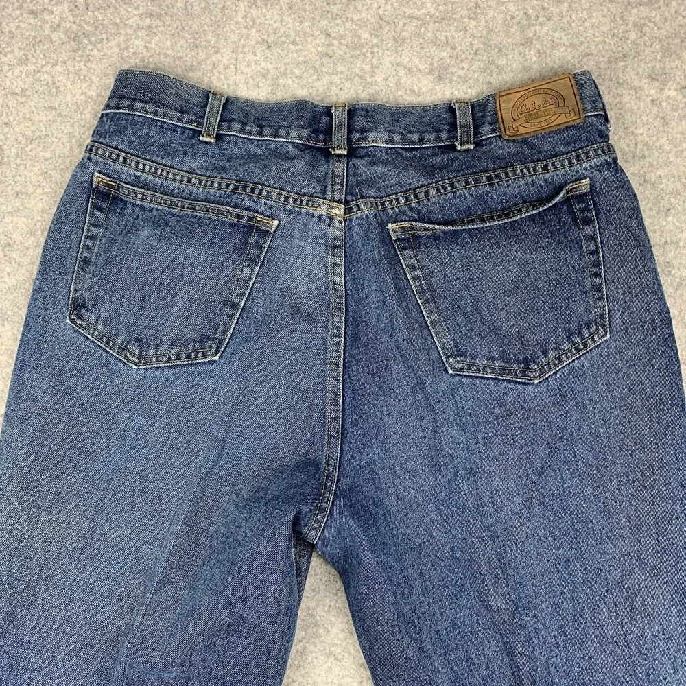 Cabelas Jeans 40x30 Mens Blue Denim Straight Leg Dark Wash Cotton 980203